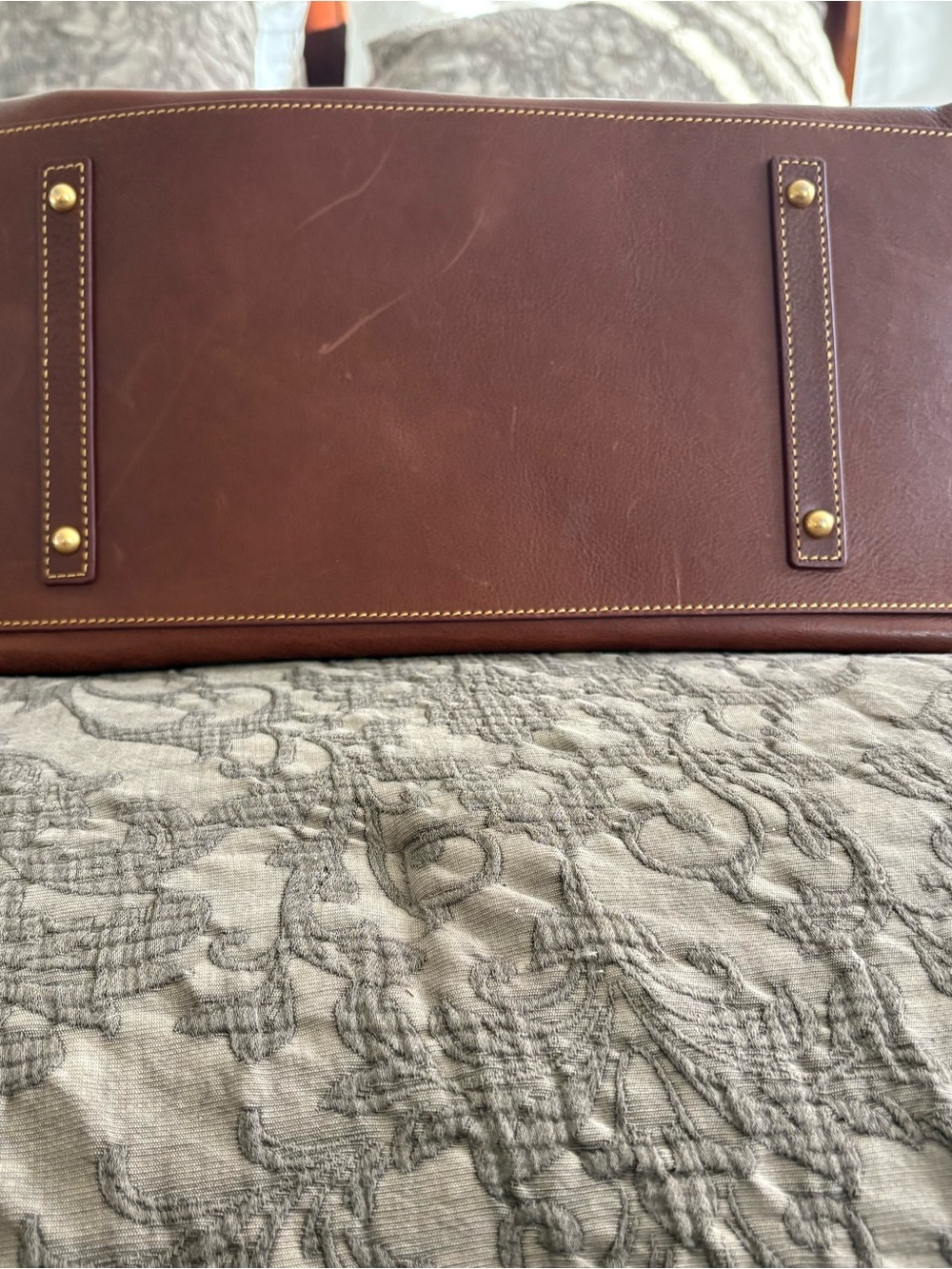 Dooney & Bourke Chestnut Brown Large Leather Shoulder Tote - Picture 3 of 13
